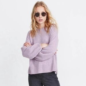 Madewell Payton Pullover Sweater Coziest Yarn Heather Lilac Xsmall